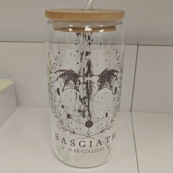Other - Basgiath War College Glass Tumbler with Bamboo Lid